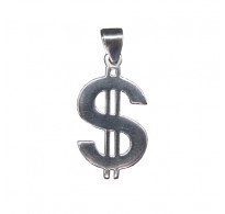 PE001471 Sterling Silver Pendant Charm Dollar Sign Genuine Solid Hallmarked 925